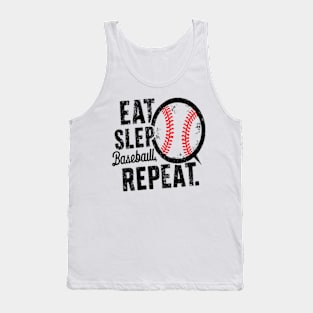 Eat Sleep Baseball Repeat Funny Baseball Player Tank Top